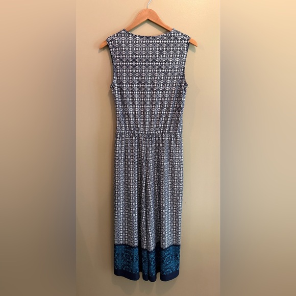 Dana Buchman Navy Blue and White Geometric Jumpsuit Romper - Picture 12 of 17